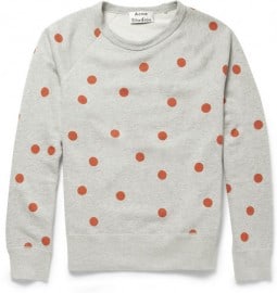 Acne Studios College Dot Printed Cotton-jersey Sweatshirt