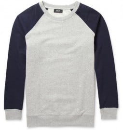 A.p.c. Contrast-sleeve Loopback Cotton-jersey Sweatshirt