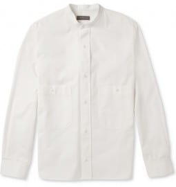 Christophe Lemaire Grandad-collar Cotton-twill Shirt