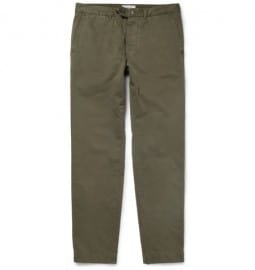 Officine Generale Slim-fit Brushed-cotton Trousers