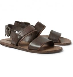 Dolce & Gabbana Burnished-leather Sandals