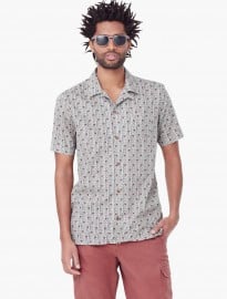 He By Mango Slim-fit Short-sleeve Printed Shirt