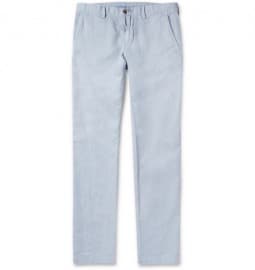 Faconnable Regular-fit Cotton And Linen-blend Trousers