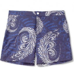 Faconnable Azure Printed Mid-length Swim Shorts