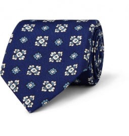 Drakes Patterned Silk Tie