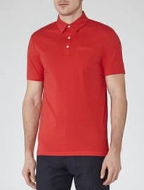 Reiss Watkins Pocket Polo Shirt Red