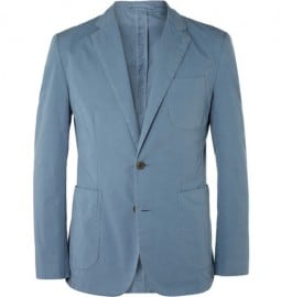 Hardy Amies Unstructured Washed Cotton-twill Blazer