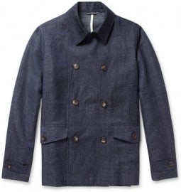 Richard James Unstructured Lightweight Wool And Linen-blend Peacoat