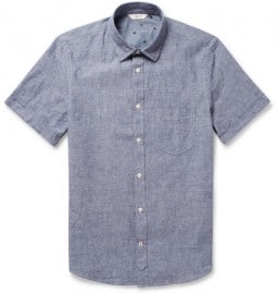 Nn.07 Clay Regular-fit Slub Cotton And Linen-blend Shirt