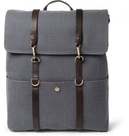 Mismo Leather-trimmed Cotton-canvas Backpack