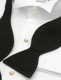 Black Satin Self-tie Bow Tie