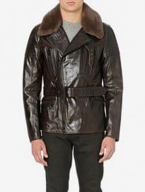 Belstaff Shearling Leather Biker Jacket