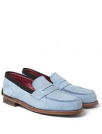 London Collections. Men Sibling X Grenson Nubuck Penny Loafers