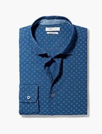 He By Mango Slim-fit Tie Print Shirt