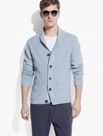 He By Mango Shawl-collar Textured Cardigan
