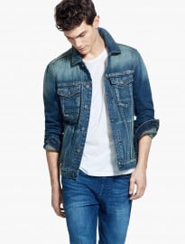 He By Mango Vintage Wash Denim Jacket