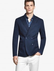 He By Mango Double-breasted Pique Blazer