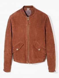 He By Mango Suede Bomber Jacket