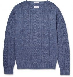 Gant Rugger Cable-knit Melange Cotton Sweater