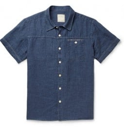 Billy Reid Linen-chambray Short-sleeve Shirt