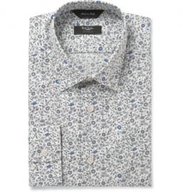 Paul Smith London Cream Flower-print Cotton Shirt