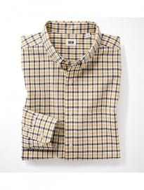 Uniqlo Men Extra Fine Cotton Broadcloth Check Long Sleeve Shirt+e C