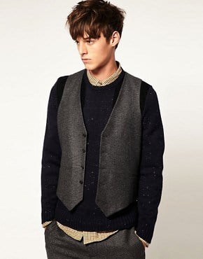 ASOS Tweed Grey Waistcoat