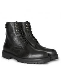 Belstaff Barrington Pebble-grain Leather Lace-up Boots