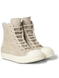 Rick Owens Ramones Treated-leather Sneakers