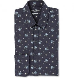 Dolce & Gabbana Sicilia Slim-fit Printed Cotton-blend Shirt