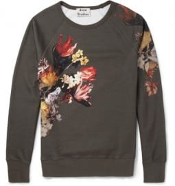 Acne College Printed Loopback Cotton-jersey Sweatshirt