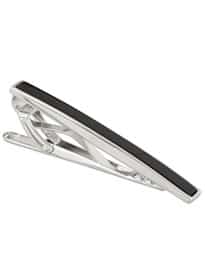 Tateossian Black Agate And Silver Tie Clip