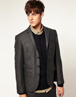 ASOS Slim Fit Tweed Grey Jacket