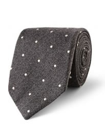 Drakes Dot-embroidered Wool And Silk-blend Tie