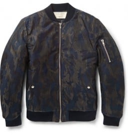 Maison Kitsune Camouflage Jacquard Cotton-blend Bomber Jacket
