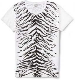 Saint Laurent Zebra-pattern Cotton-jersey T-shirt