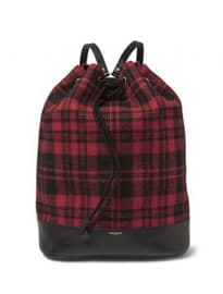 Saint Laurent Leather-trimmed Tartan Backpack