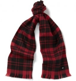 Saint Laurent Tartan Woven-wool Scarf