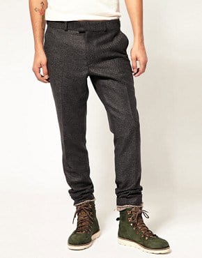 ASOS Slim Fit Tweed Grey Trousers