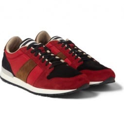 Ami Suede And Mesh Panelled Sneakers