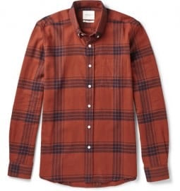 Saturdays Surf Nyc Crosby Windowpane-check Cotton-flannel Shirt