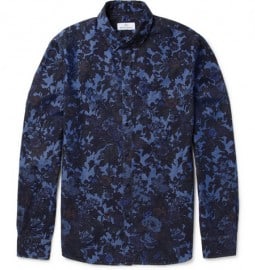 Hentsch Man Sunday Floral-print Cotton-chambray Shirt