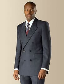 Hammond & Co Navy Blue Check Double Breasted Tailored Fit Suit