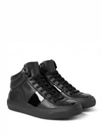 Jimmy Choo Belgravia Patent And Grained-leather High Top Sneakers