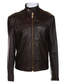 70s Dark Brown Plain Leather Jacket