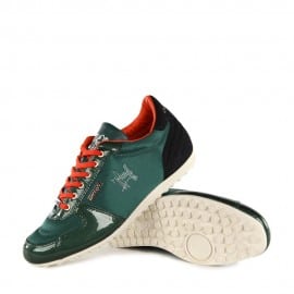 Cruyff Men?s Classic Alano Green Navy & Orange Trainers