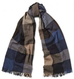 Begg & Co Box Check Washed-cashmere Scarf