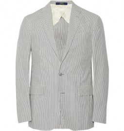 Polo Ralph Lauren Blue Morgan Unstructured Cotton-seersucker Blazer
