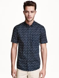 H&m Short-sleeved Cotton Shirt