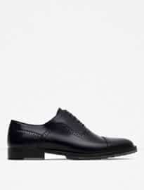 Zara Leather Oxford Shoes With Broguing